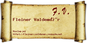 Fleiner Valdemár névjegykártya